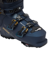 Lange Shadow 95 LV GW dam-alpinpjäxa i mörkblå design med guldfärgade spännen och GripWalk-sula.