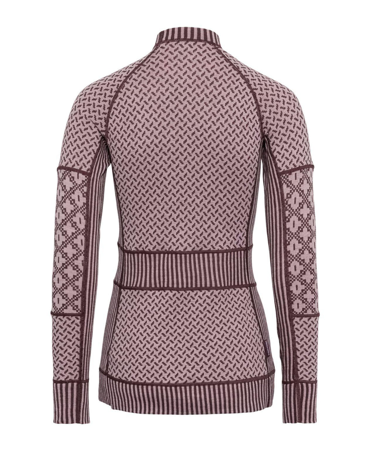 Kari Traa Smekker Long Sleeve - Cocoa Powder - Brun underställströja i merinoull bakifrån