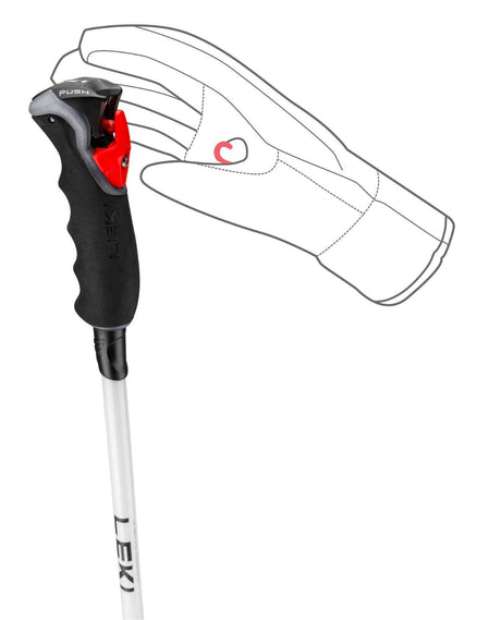 Leki Carbon 14 3D Women med Trigger 3D-grepp och vitt kolfiberskaft för precision och säker kraftöverföring.