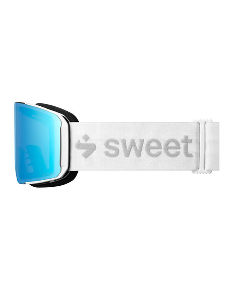 Vita Sweet Protection Boondock II M RIG Reflect skidglasögon med blå RIG Aquamarine-lins sedda i profil.