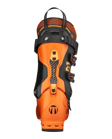 Tecnica Mach1 HV 130 TD alpina pjäxor i orange och svart färg bakifrån