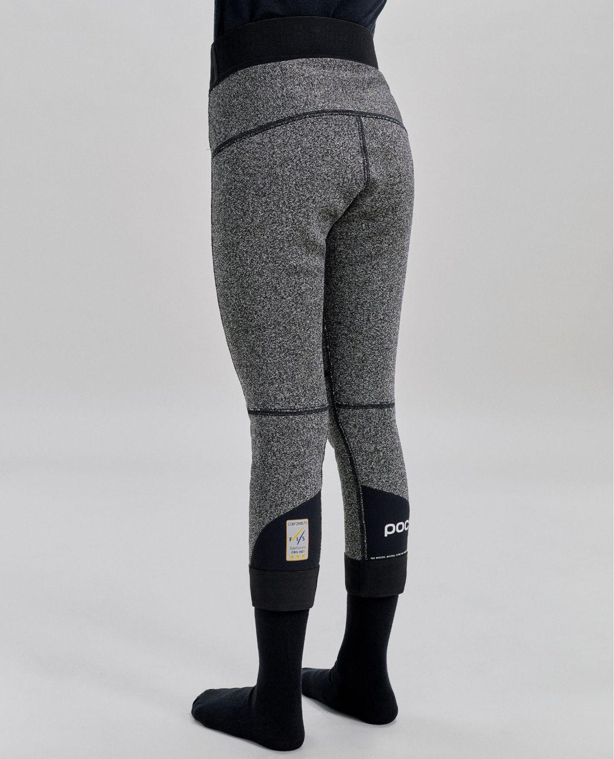 POC Layer Cut Resistant Tights Junior i färgen Uranium Black, sedda bakifrån.