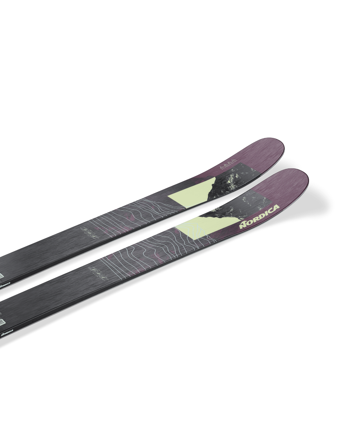 Nordica Enforcer 104 lila all-mountain-skidor för herrar med snygg design och bra detaljer.
