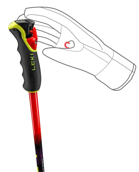 Leki WCR GS Carbon TR med uppdaterat Trigger-handtag för maximal kraftöverföring och precision vid tävling.