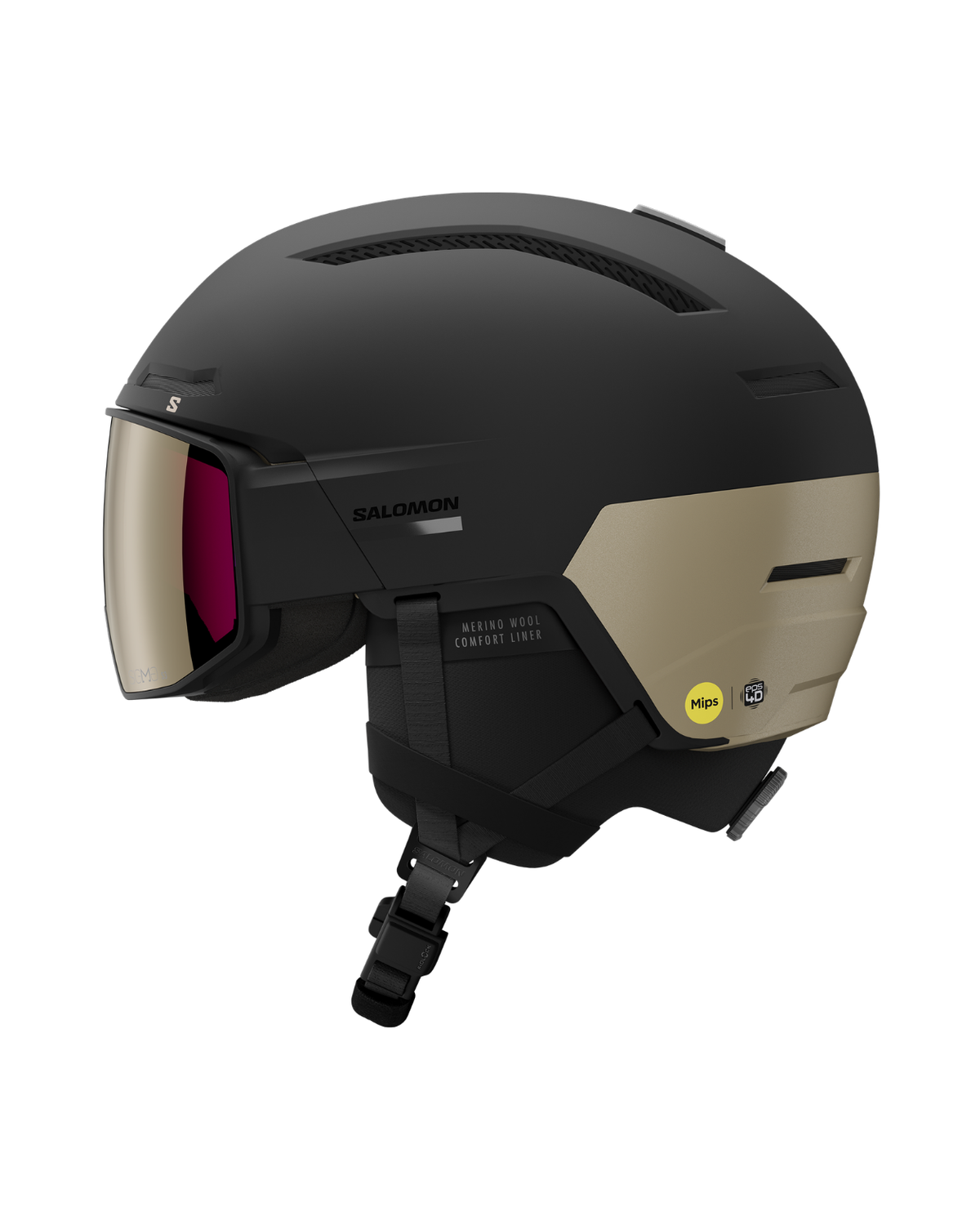 Salomon Driver Prime Sigma Plus MIPS - Svart/Brons skidhjälm med integrerat visir
