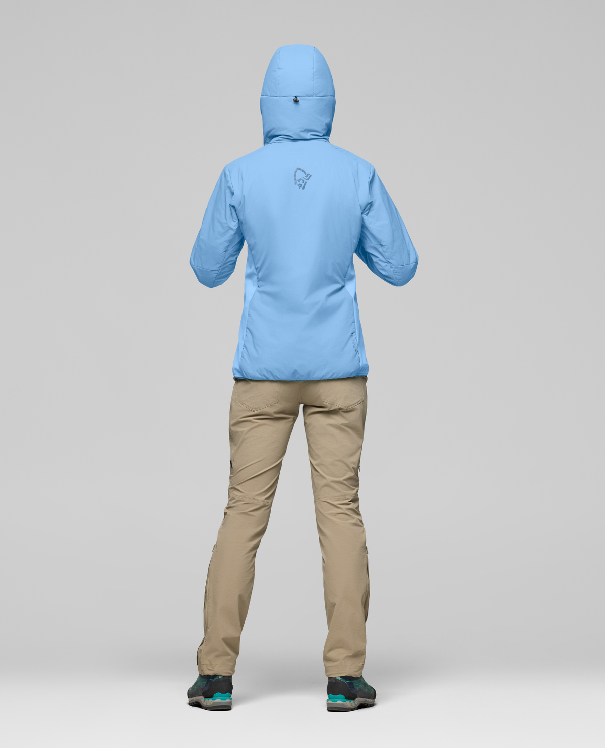 Norrøna Femund thermo60 Zip Hood Women i färg Allure blå, bakifrån.
