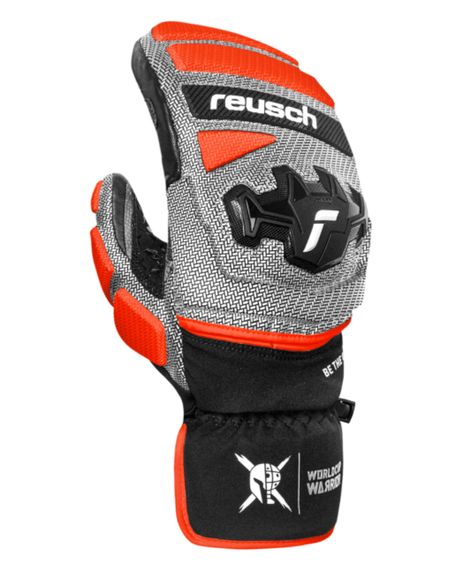 Reusch Worldcup Warrior GS Mitten - Black/Silver/Fluo Red - Handskar - Alpingaraget