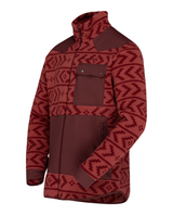 Norrøna Tamok warm3 Jacket Men i färg Cowhide/Port, en vinröd och mönstrad fleecejacka för herr från Alpingaraget.