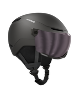 Svart Atomic Revent Visor Junior-skidhjälm med integrerat visir och matt finish för optimal sikt och säkerhet.