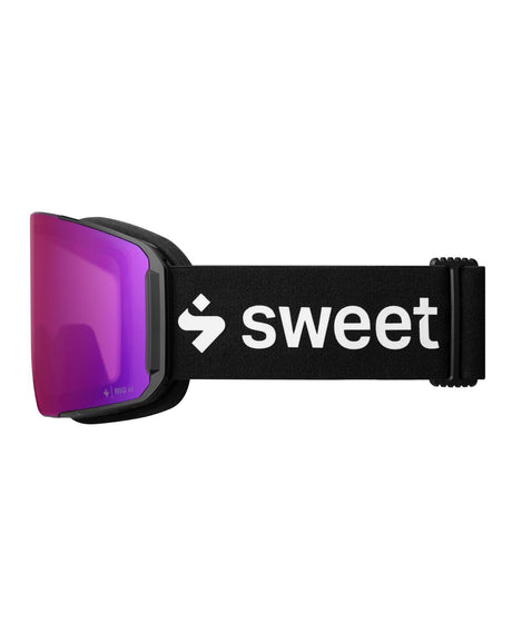 Sweet Protection Boondock II L skidglasögon i Matte Black med lila RIG Bixbite-lins och svart logoband.