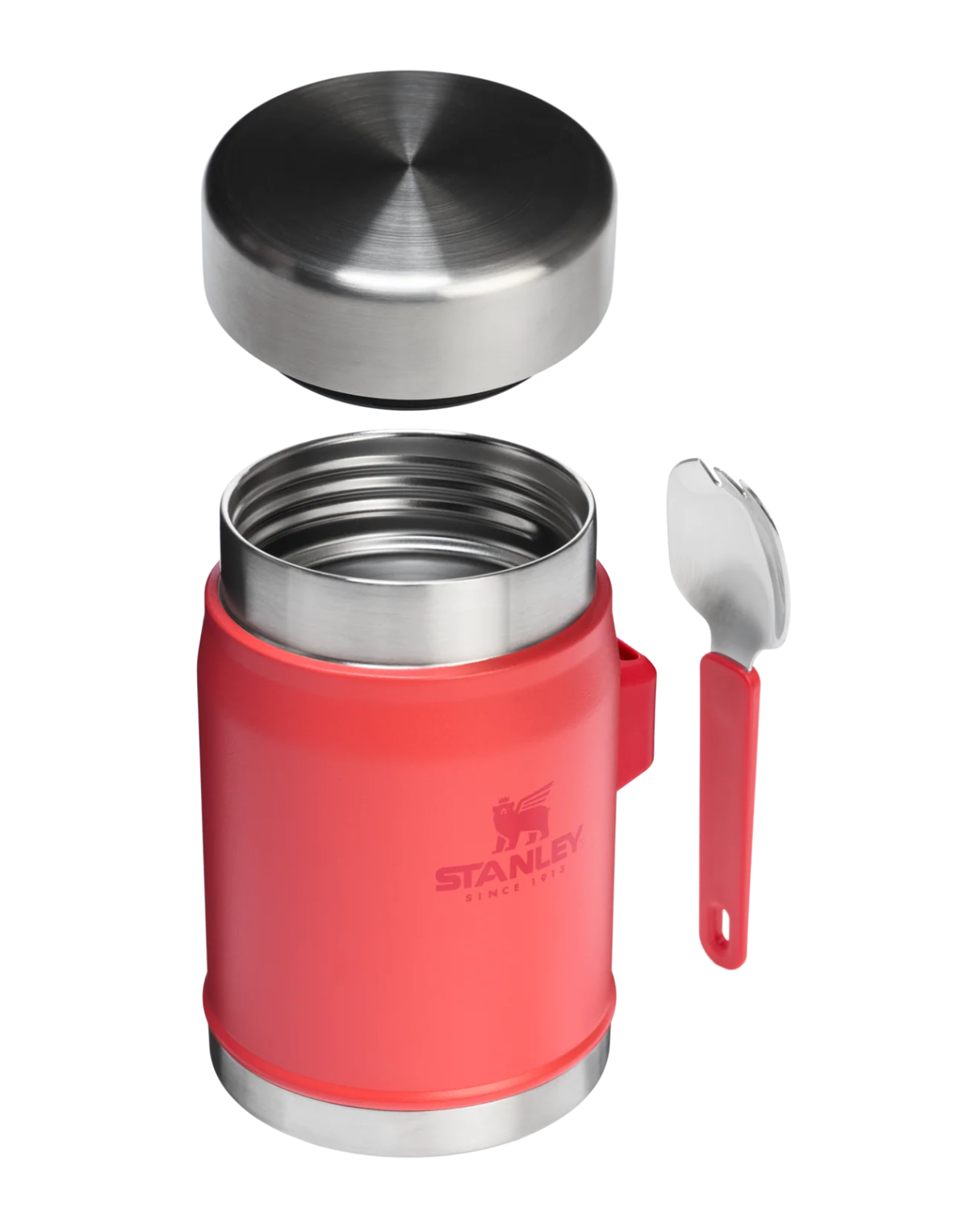 Stanley The Legendary Food Jar + Spork 0.4 L - Hot Coral - Alpingaraget