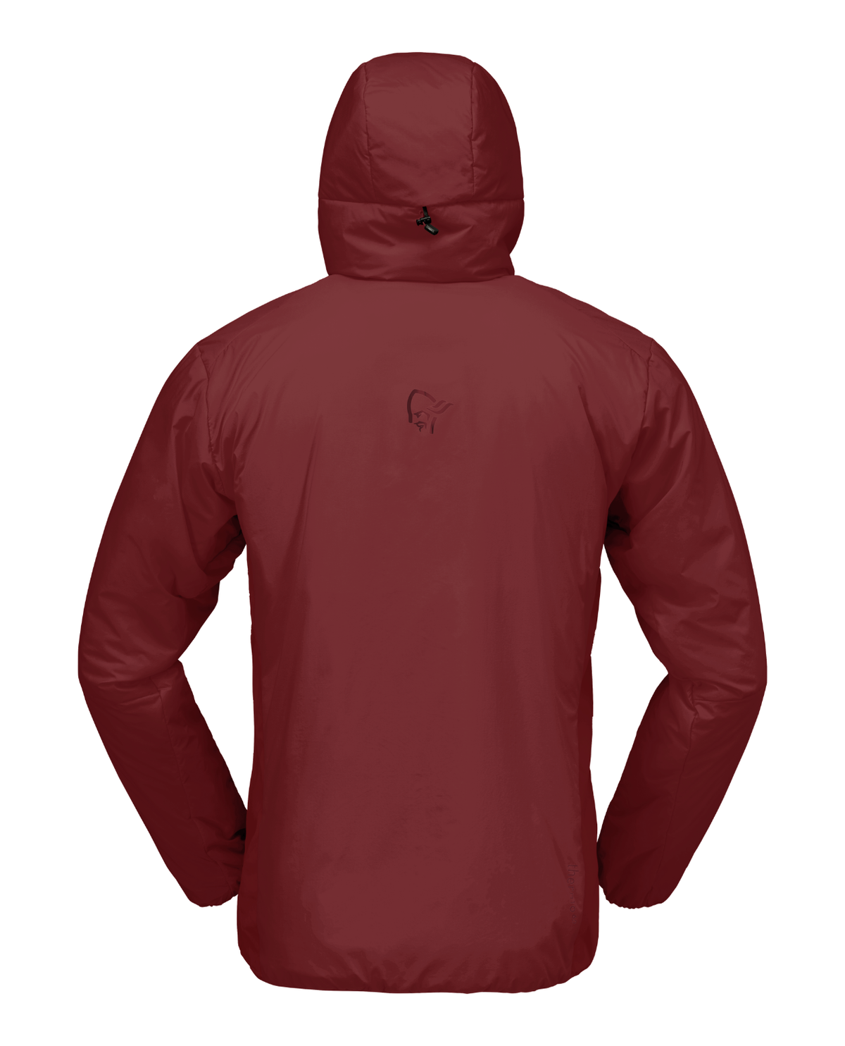 Norrøna Femund thermo60 Zip Hood Men i färgen port vinröd ses bakifrån