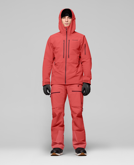 Norrøna Lofoten flex1 Jacket Men i den röda färgen Baked Apple för herrar på Alpingaraget.