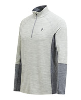 Peak Performance Magic Half Zip underställ för herr i grå melange, visat från sidan.