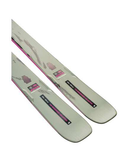 K2 Mindbender 96 Women 26/27 allmountainskidor för dam med grön design och rosa detaljer.