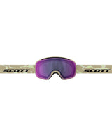 Scott Goggle Sphere OTG LS i Mojave Beige med blå kromlins för utförsåkning och skidåkning.