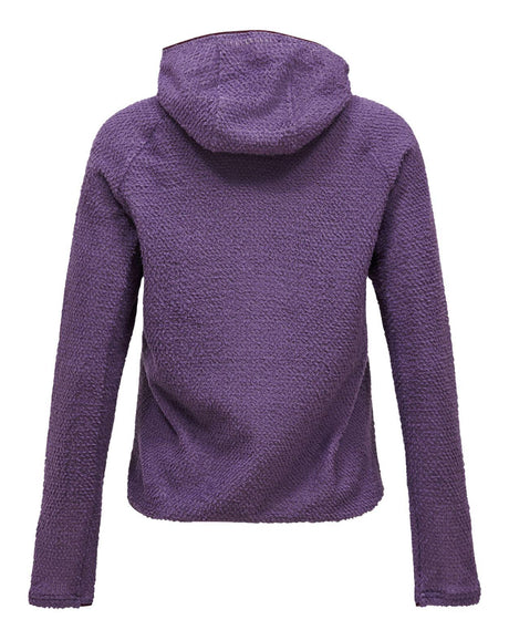 Peak Performance Freelight Alpha Hood damjacka i lila färg bakifrån med huva.