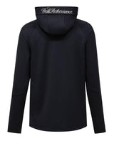 Peak Performance 40Y Rider Zip Hood Men i svart, visad bakifrån med huva och logotyp.