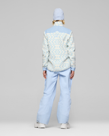 Norrøna Tamok warm3 Jacket Women i färgerna Whisper White och Cashmere Blue, bakifrån.