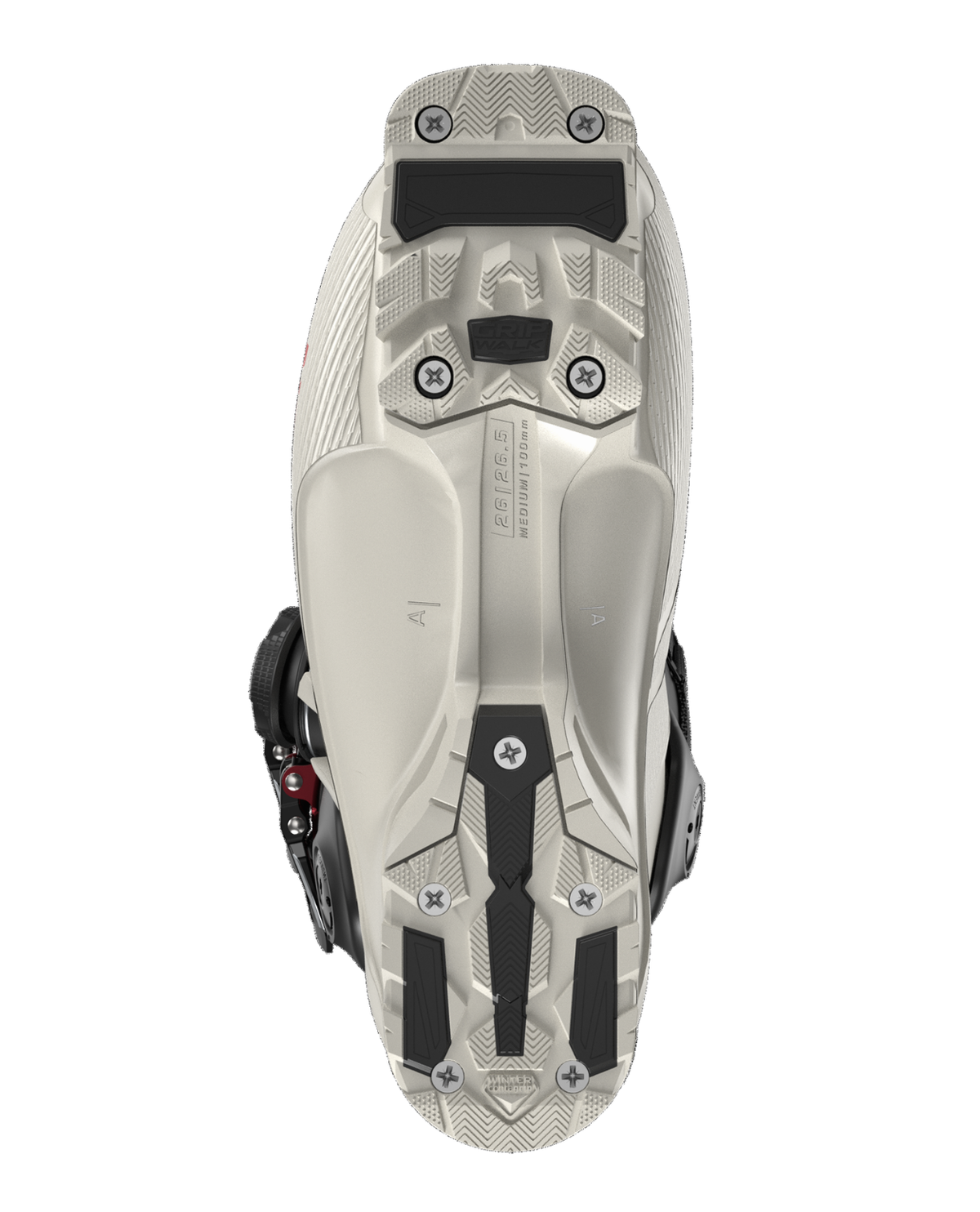 Salomon S/Pro Supra S BOA 120 alpinpjäxa visad underifrån med fokus på sulan.
