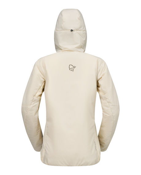 Norrøna Femund thermo60 Zip Hood Women i färg Oatmeal bakifrån - Mellanlager för dam