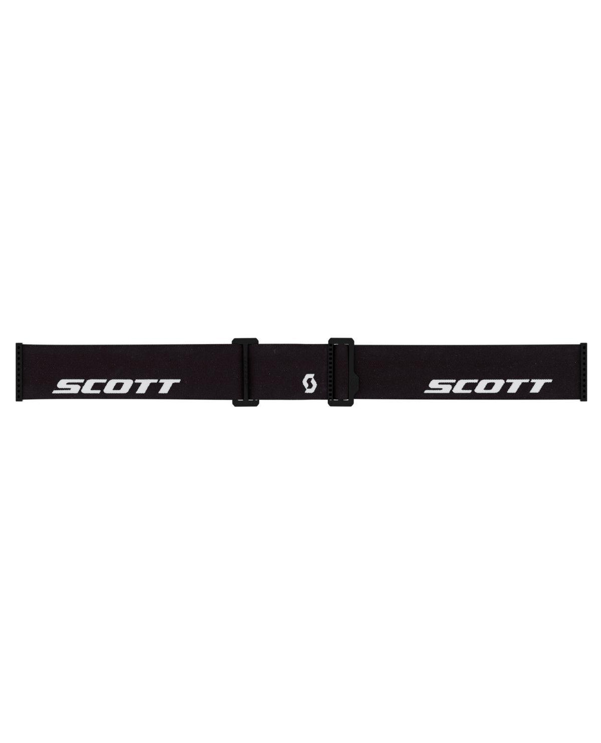 Scott Goggle Neo LS - Svart skidglasögonrem med vit logotyp och justeringsspännen för skidlöpning.