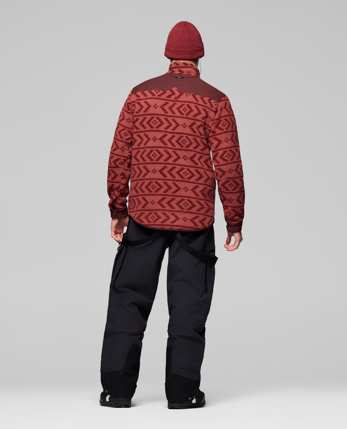 Norrøna Tamok warm3 Jacket Men - Cowhide/Port vinröd skidjacka för herr bakifrån