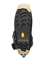 Undersidan på toppturspjäxan Scarpa F1 RS med Vibram-gummisula som ger bra grepp.