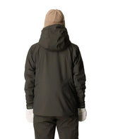 Baksida av Houdini Ride Insulated Jacket för dam i färgen grön illusion, visad bakifrån på person.