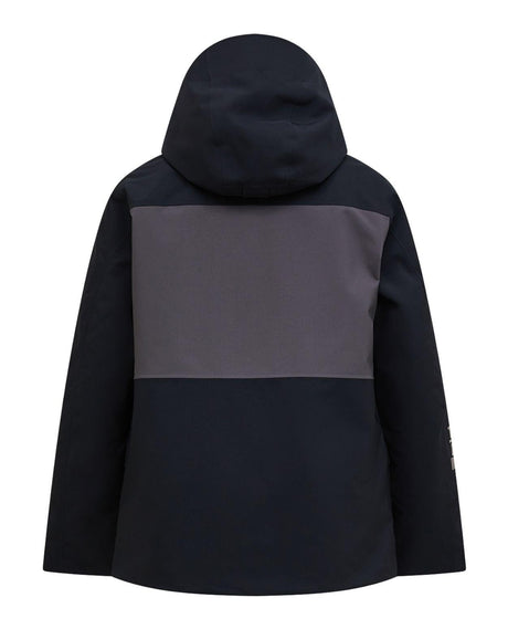 Peak Performance Gravity Insulated Jacket Junior - Svart och grå skidjacka för barn, baksida