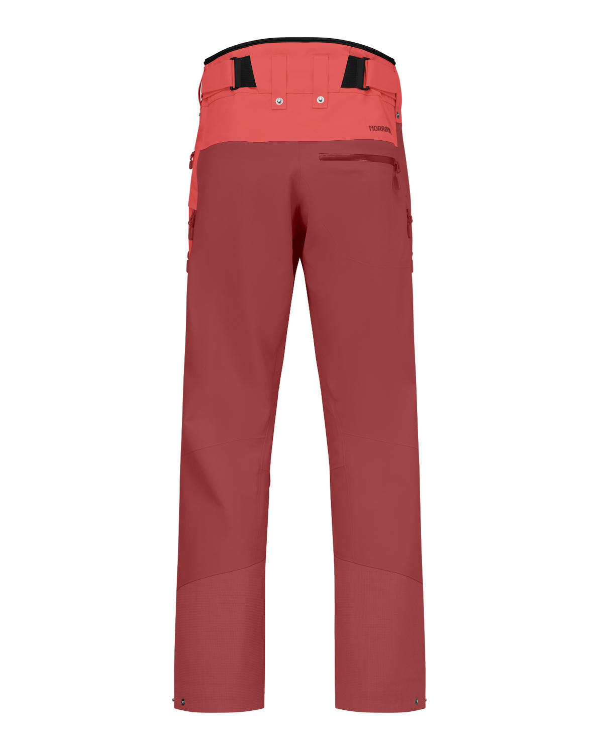 Norrøna Lofoten Gore-Tex Pro Pants Men - Baked Apple/Port Röd, bakifrån - Alpingaraget