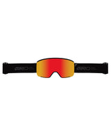 Giro Axis Black Stacked skidglasögon med orange spegellins och svart rem med vit Giro-logotyp.