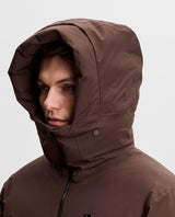 J.Lindeberg Oak Down Jacket Men - Seal Brown - Detaljbild på huva och krage