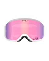 Giro Revolt Pro White Wordmark - Skidglasögon med vit ram och rosa spegellins.