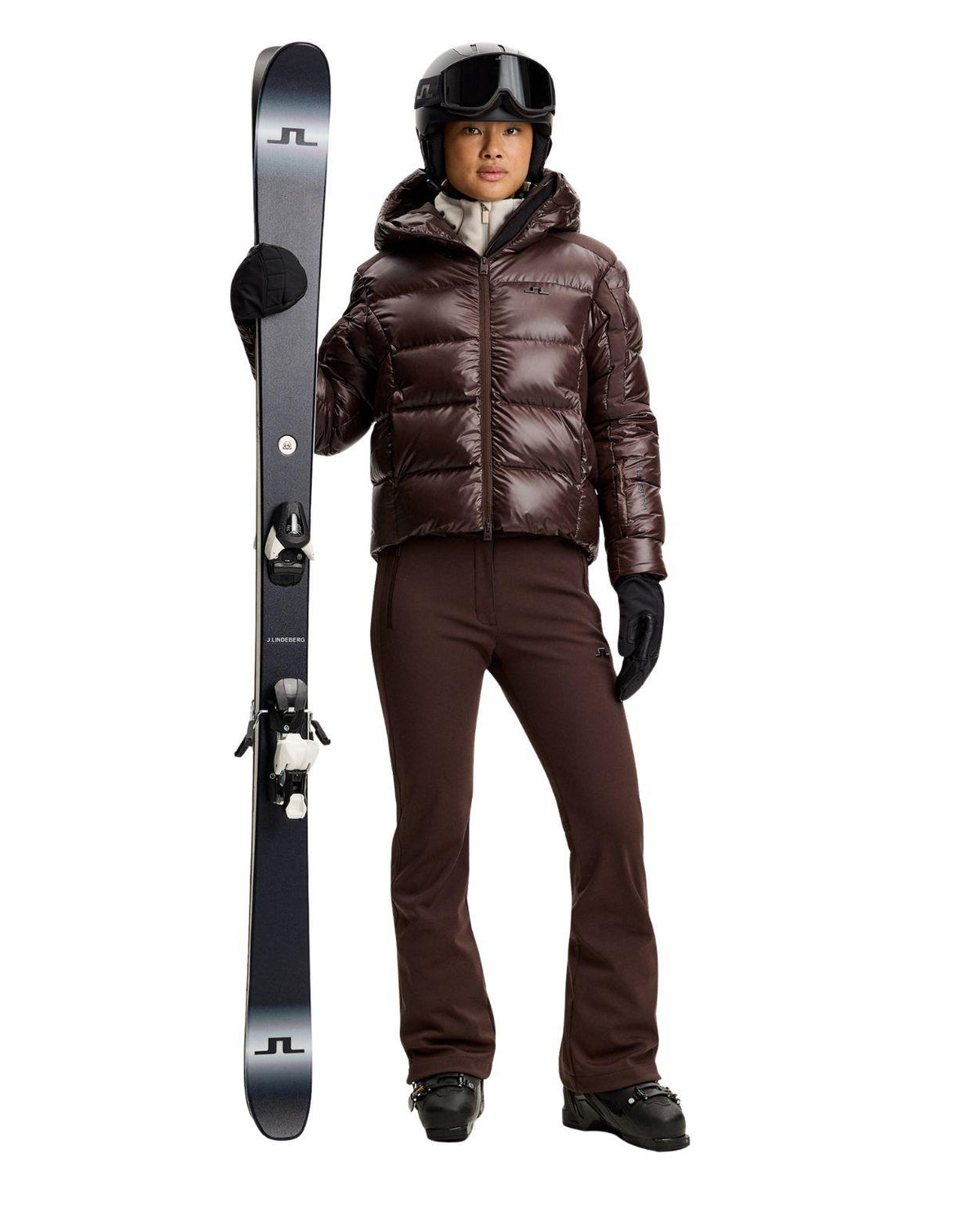 J.Lindeberg Stanford Softshell Ski Pant Women - Seal Brown - Skidbyxor dam brun