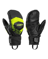 Leki WCR Pro TR Mitt Junior tumvantar i svart och neongult med robusta racing-skydd och integrerat Trigger-system.