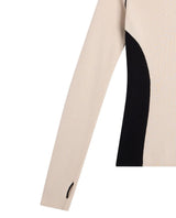 J.Lindeberg Valley Knitted Rib Quarter Zip Dam - Moonbeam Beige detalj