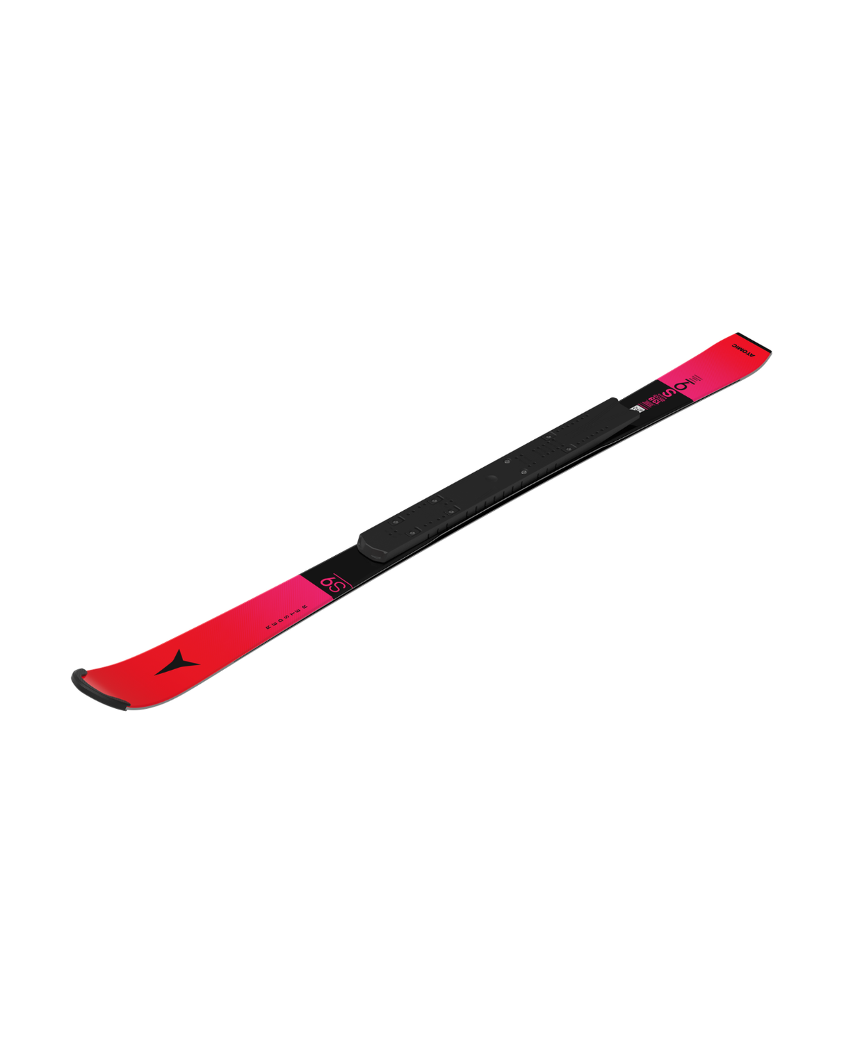 Röd Atomic Redster S9 FIS J-RP 26/27 tävlingsskida för junior-SL med stabil raceplatta.