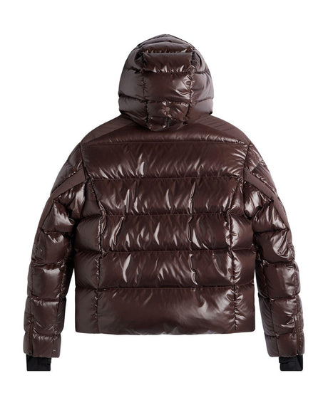J.Lindeberg Nerina Down Jacket Women Seal Brown - Bakifrån med huva