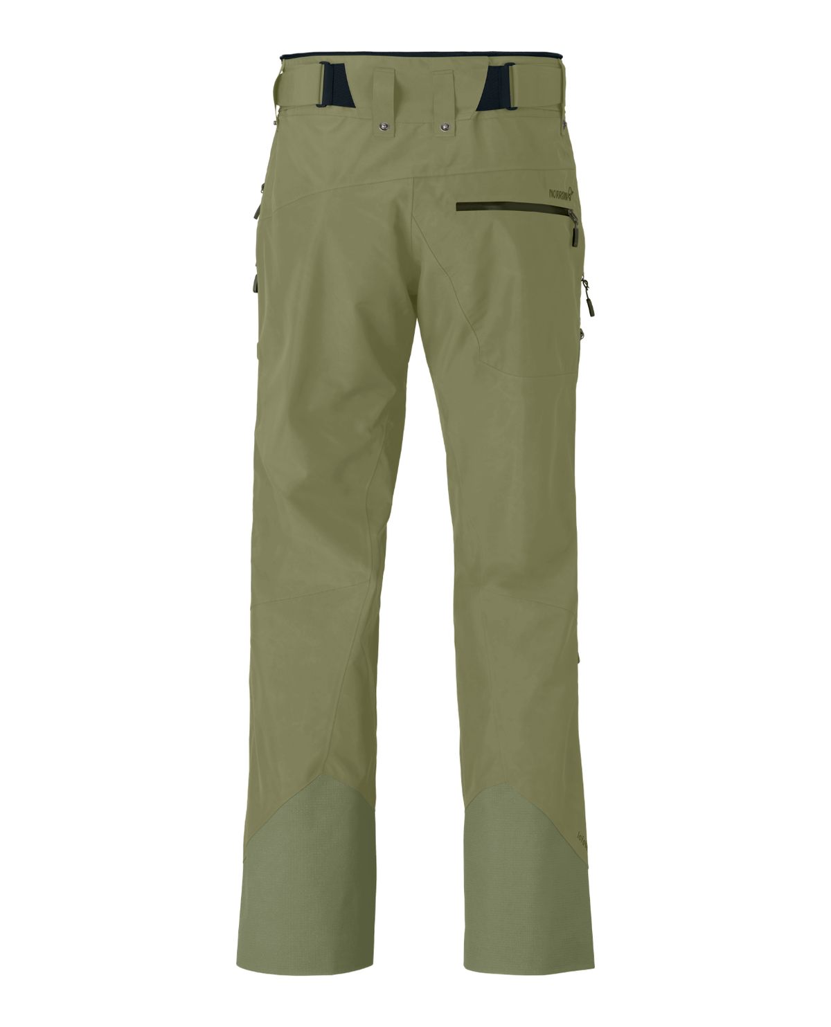 Norrøna Lofoten Gore-Tex Insulated Pants Men i färg Deep Lichen Green bakifrån - Skidbyxor