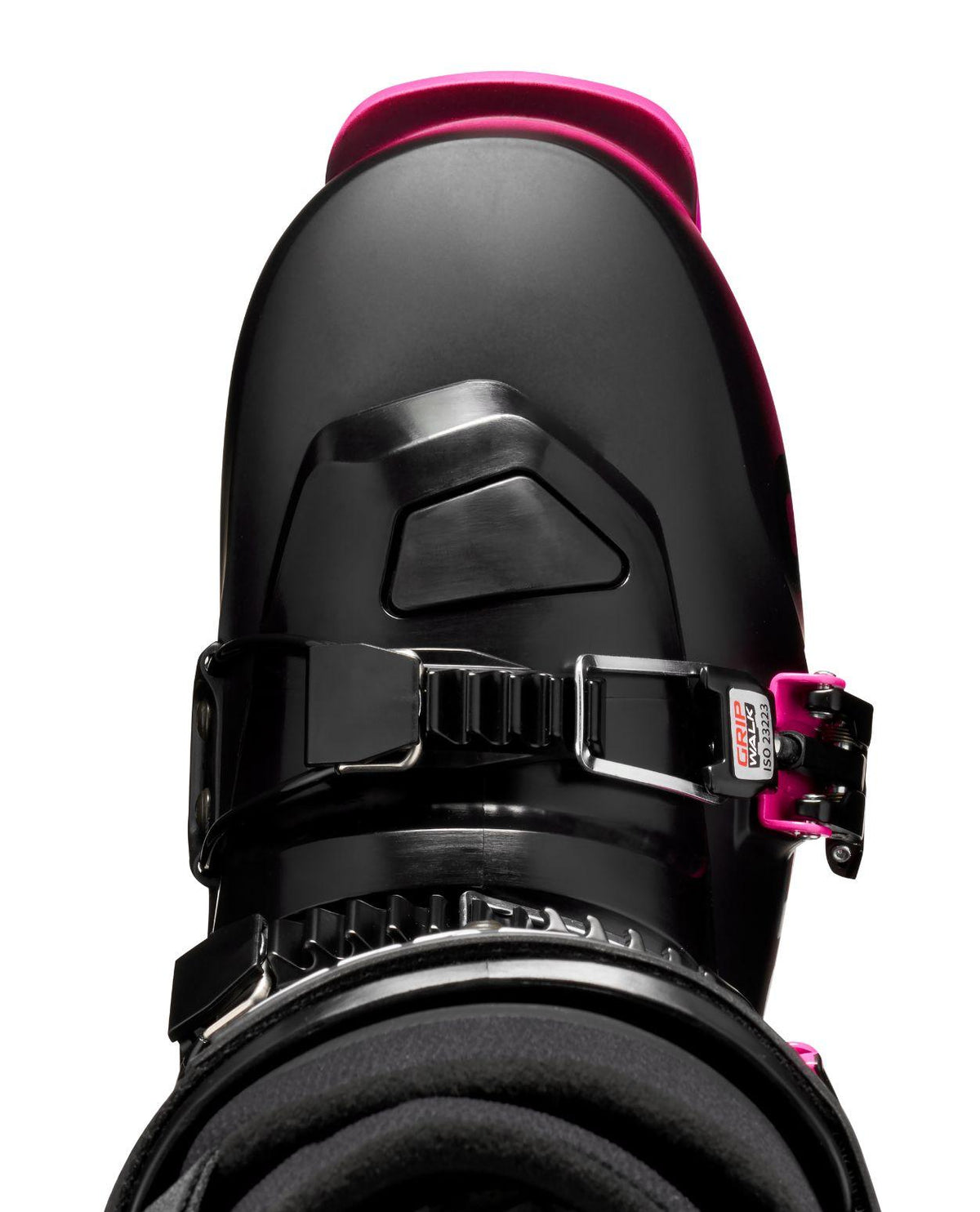 Dalbello Il Moro PRO 3DWrap alpinpjäxa sedd ovanifrån som visar skalets konstruktion och spännen.