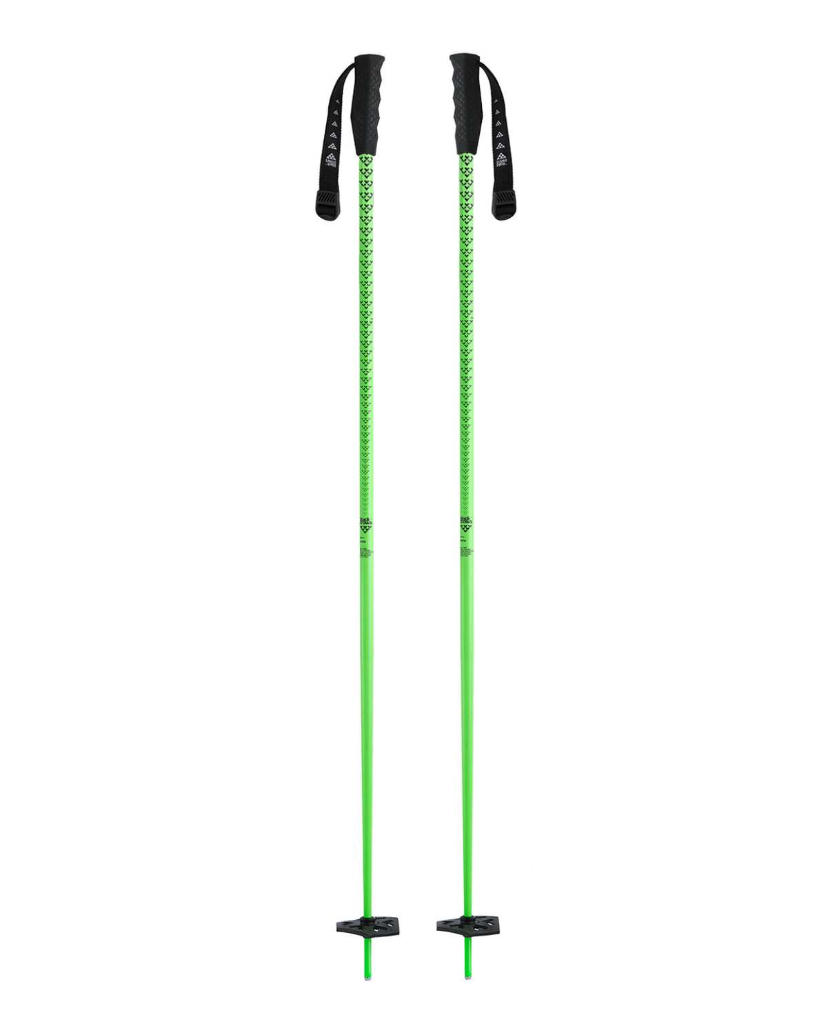 Ett par gröna alpinstavar av modellen Meta från Black Crows, fotograferade mot en vit bakgrund.