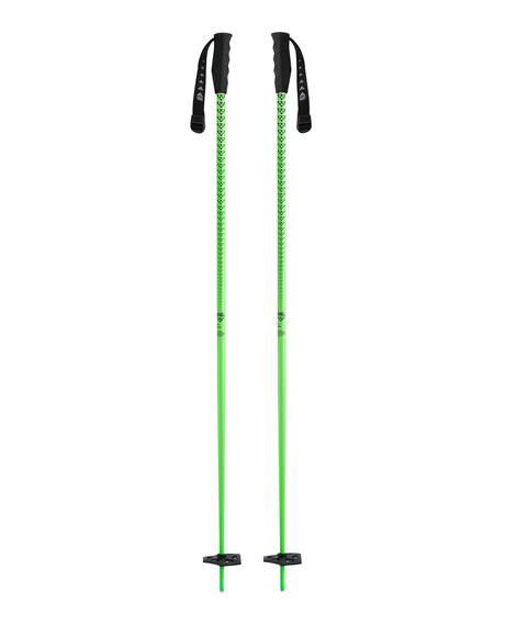 Ett par gröna alpinstavar av modellen Meta från Black Crows, fotograferade mot en vit bakgrund.