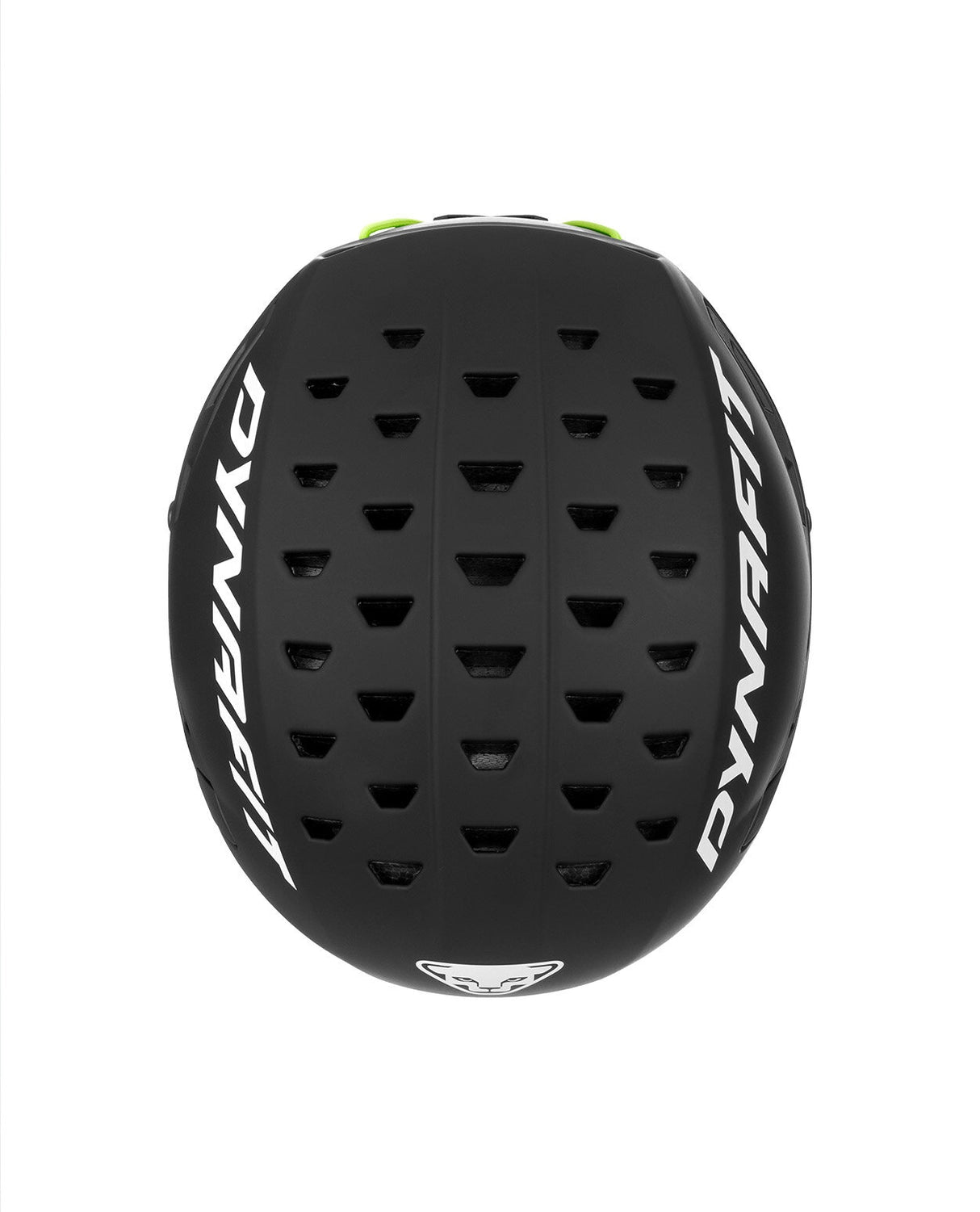 Dynafit DNA Helmet i färgen Black Out, fotograferad uppifrån. En lätt och välventilerad hjälm för topptur med justerbar passform, tillgänglig i storlek S/M och L/XL.