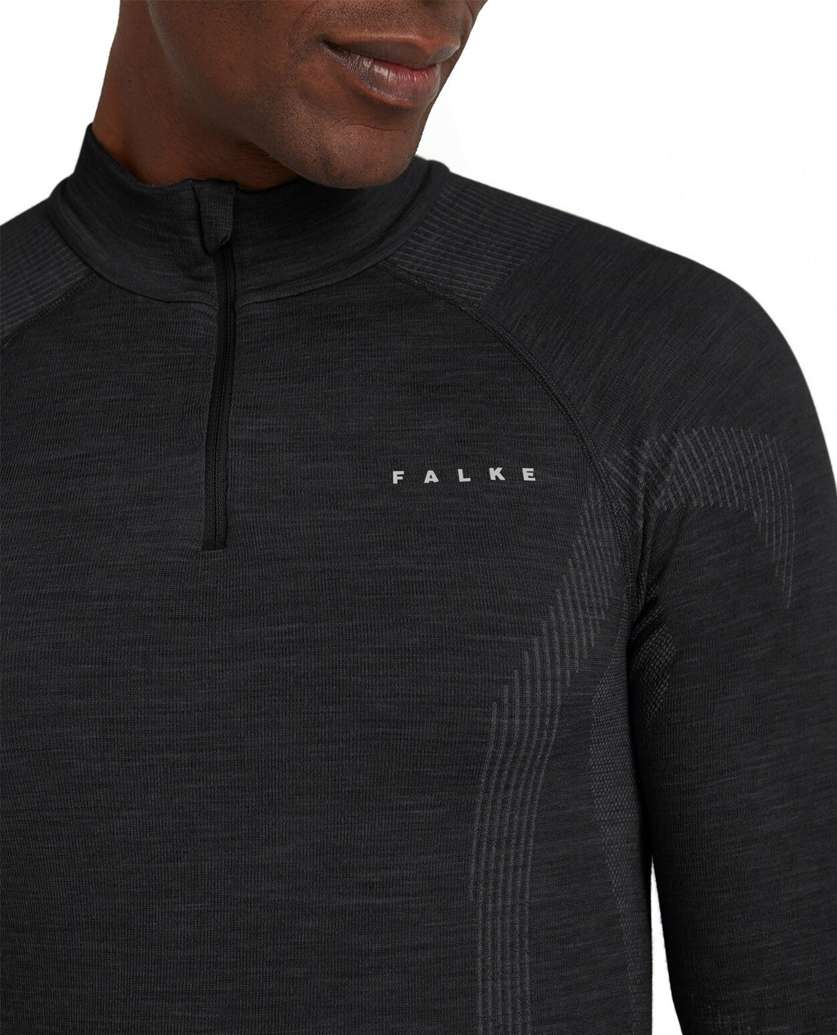 FALKE Men Long-sleeve shirt Wool-Tech - Black - Alpingaraget
