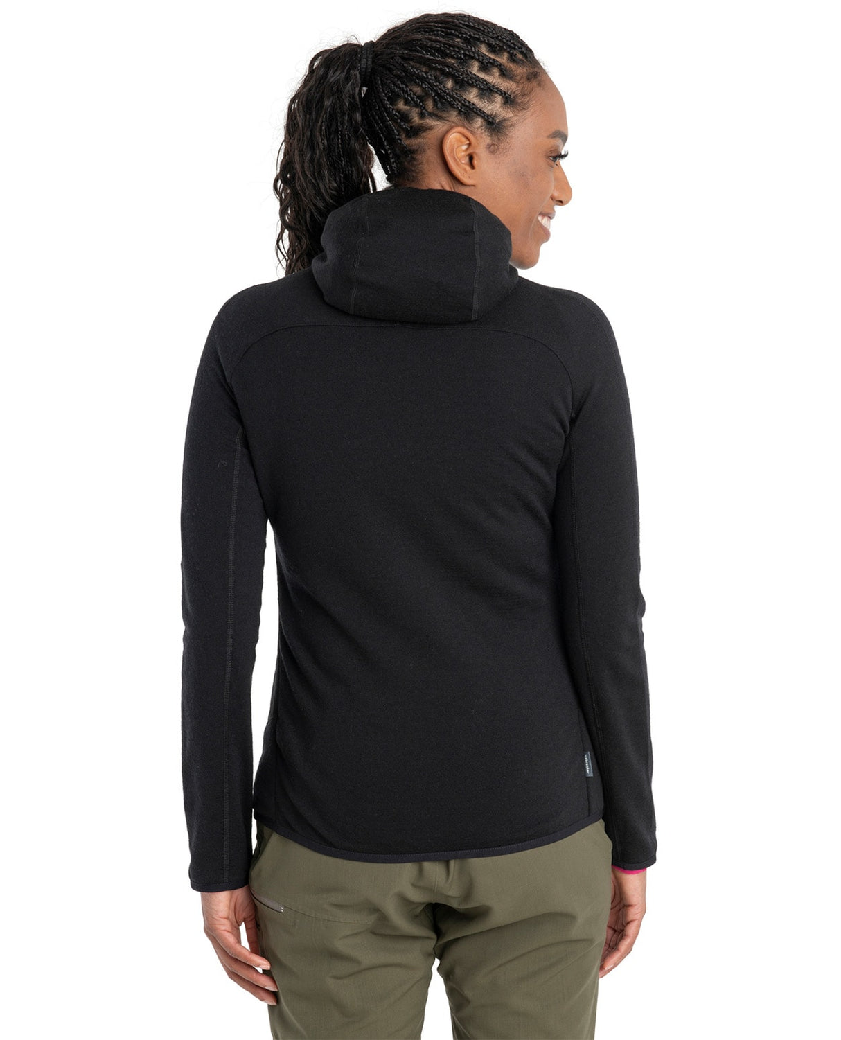 Icebreaker Women Mer Quantum Hybrid LS Zip Hoodie - Black - Alpingaraget