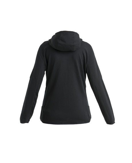 Icebreaker Women Mer Quantum Hybrid LS Zip Hoodie - Black - Alpingaraget