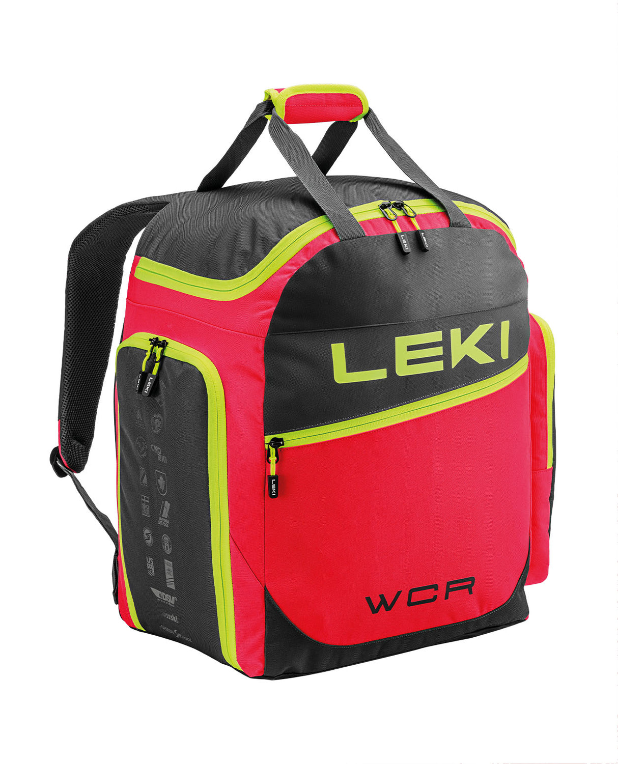 Leki Skiboot Bag WCR / 60L - Bright Red / Black / Neon Yellow - Alpingaraget