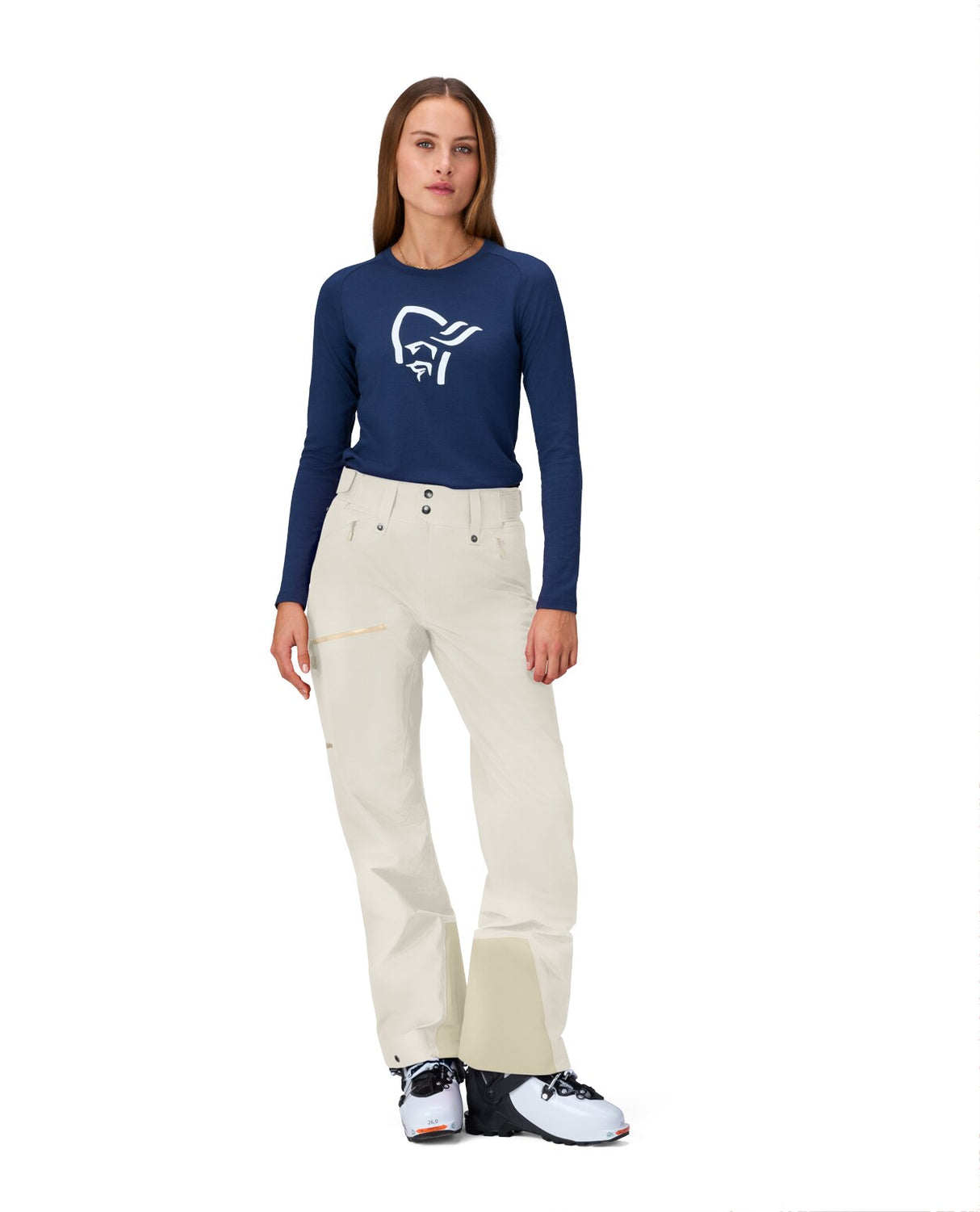 Norröna Women Lofoten Gore-Tex Pants - Oatmeal - Alpingaraget